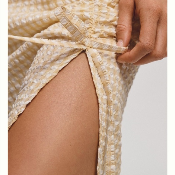 Maeve Anthropologie Rushed Gingham Dress Size 12 NWT Yellow - Picture 4 of 16